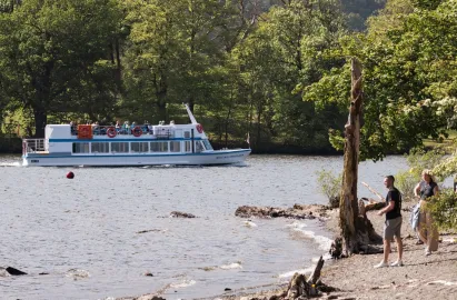 One of our modern launches heading to Bowness