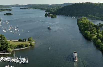 Birds eye view of Windermere