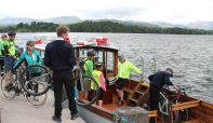 Cyclists boarding the Bike Boat at Bark Barn jetty