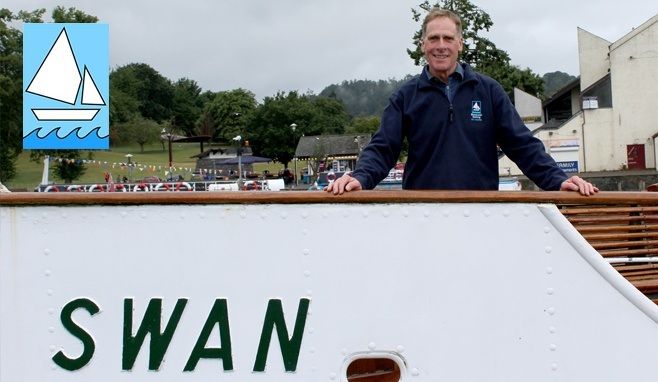 Founder of Blackwell Sailing, David Hall on board steamer MV Swan
