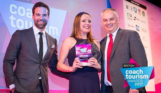 Sales & marketing Manager Jen Cormack collects her award at the event