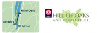 Map and logo of Hill of Oaks
