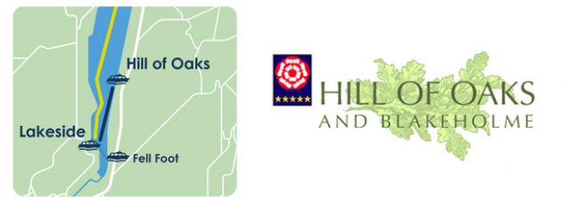Map and logo of Hill of Oaks