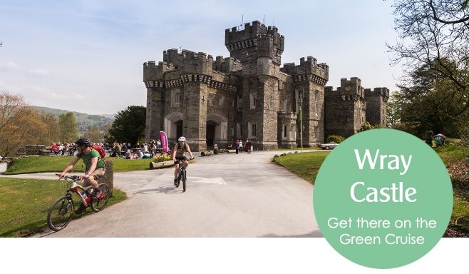 Wray Castle and cyclists