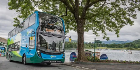The 555 at Waterhead bus stop