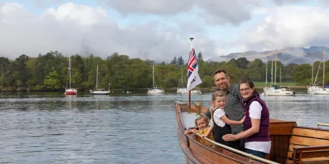 A family enjoying a scenic cruise