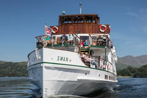 Group visitors onboard The Swan