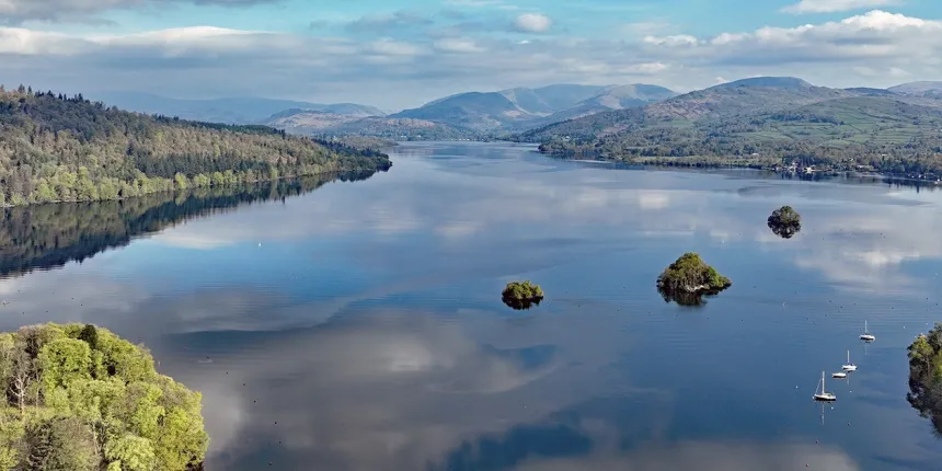 An aerial view of Windermere Lake