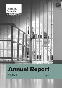 Prisons and Probation Ombudsman 2020/21 Annual Report. For decorative purposes only.