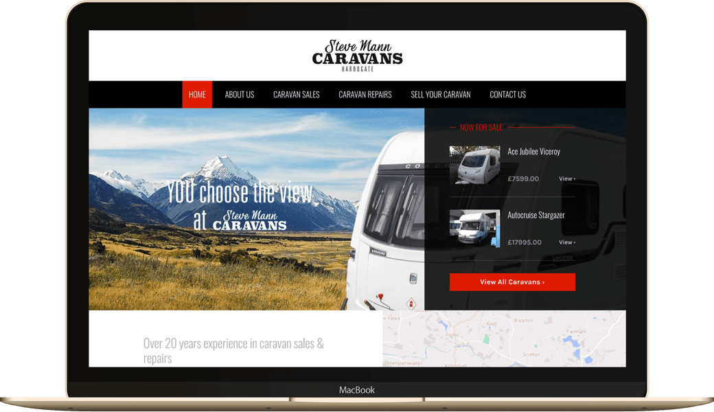 Website homepage on MacBook