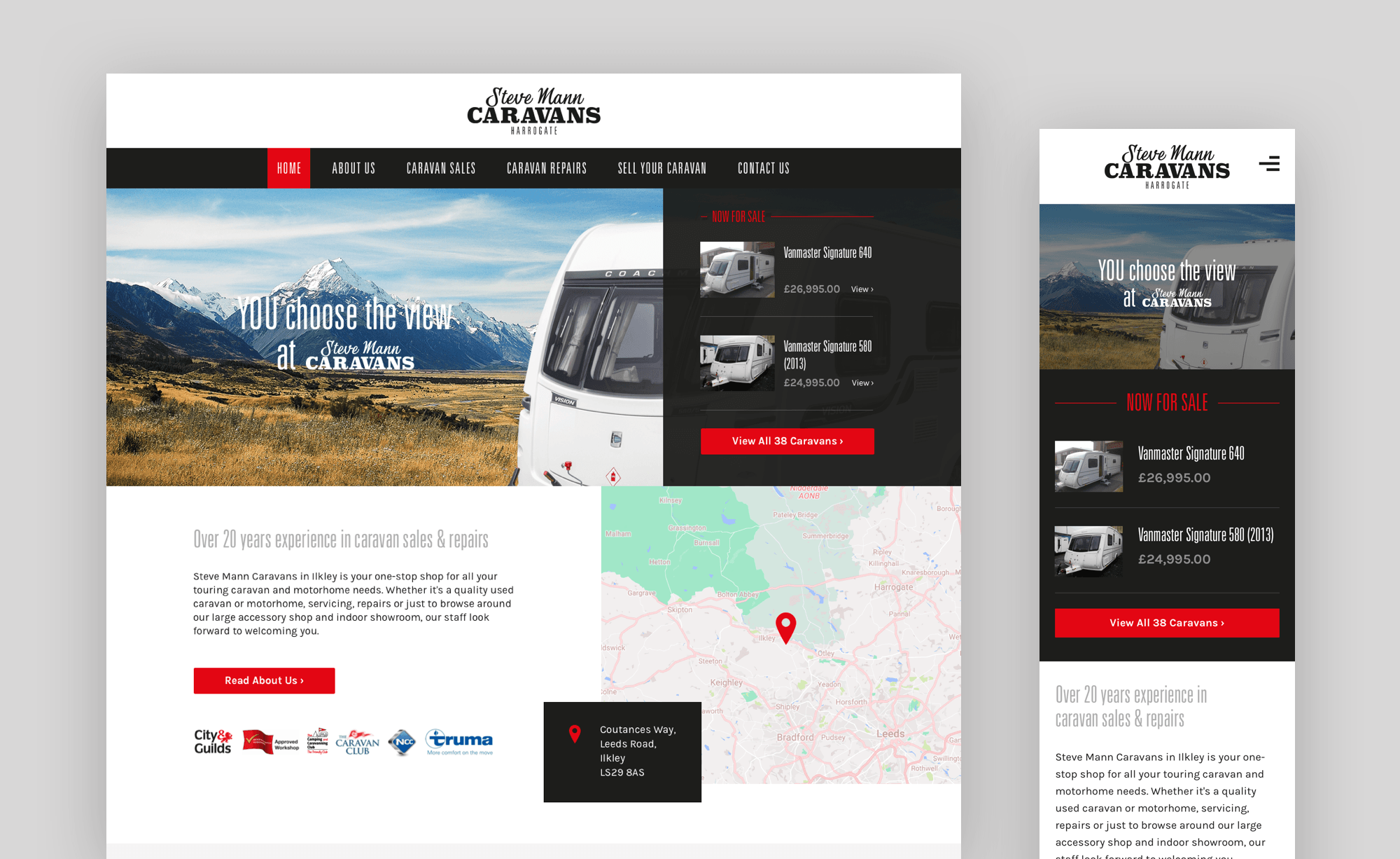 Website design for desktop and mobile