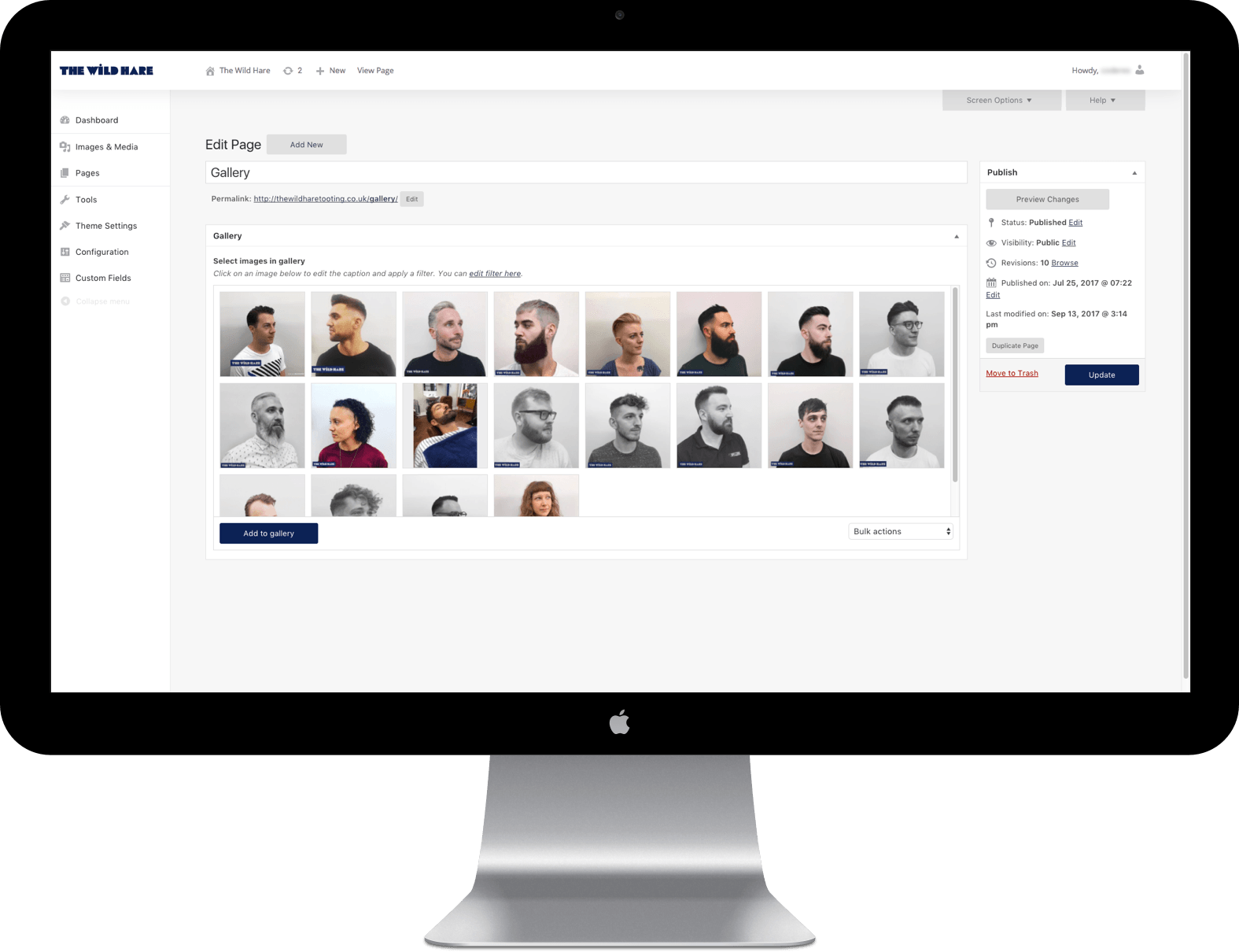 WordPress admin experience