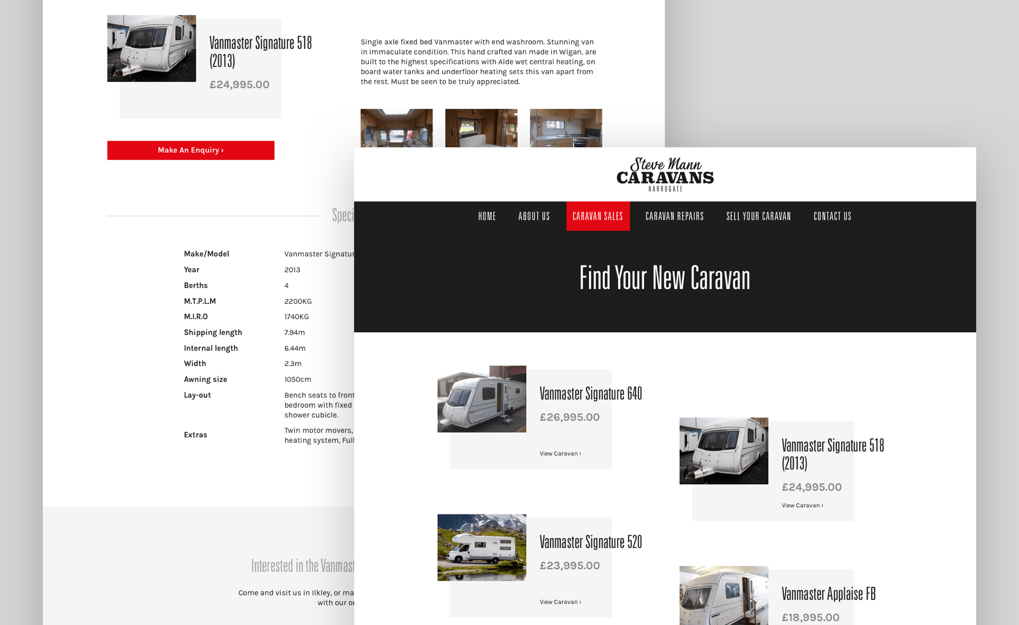Caravan page designs