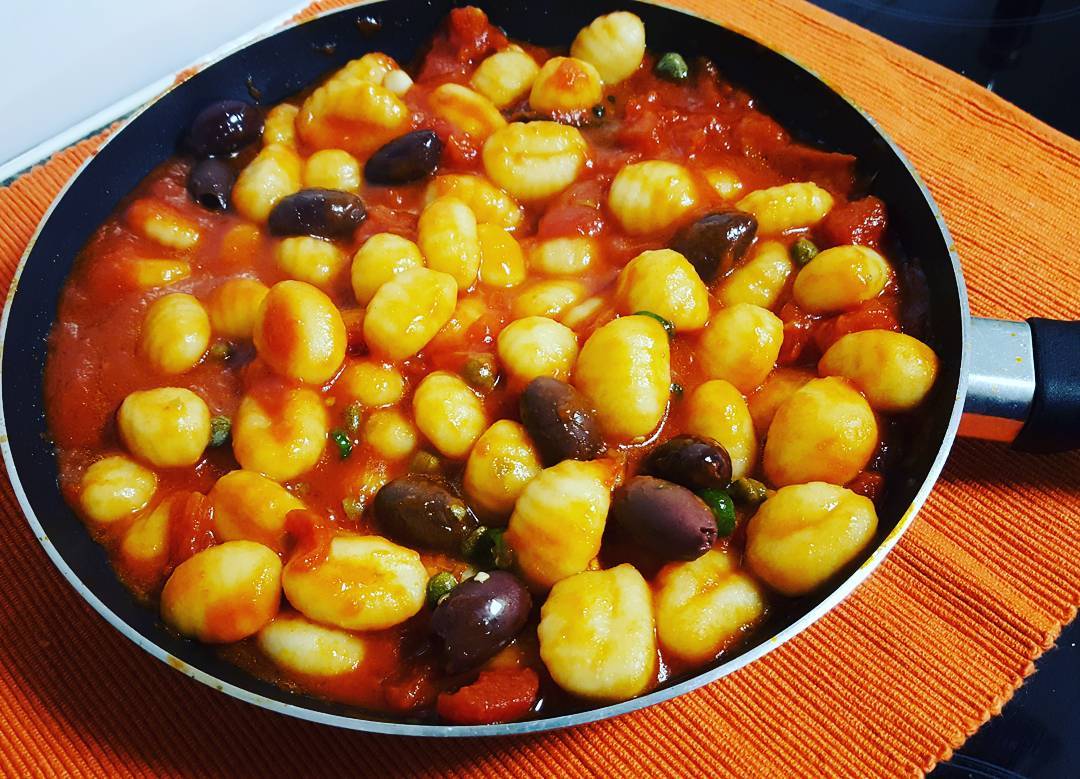 Gnocchi, Capers and Olives in Tomato Sauce - Lunch box ideas