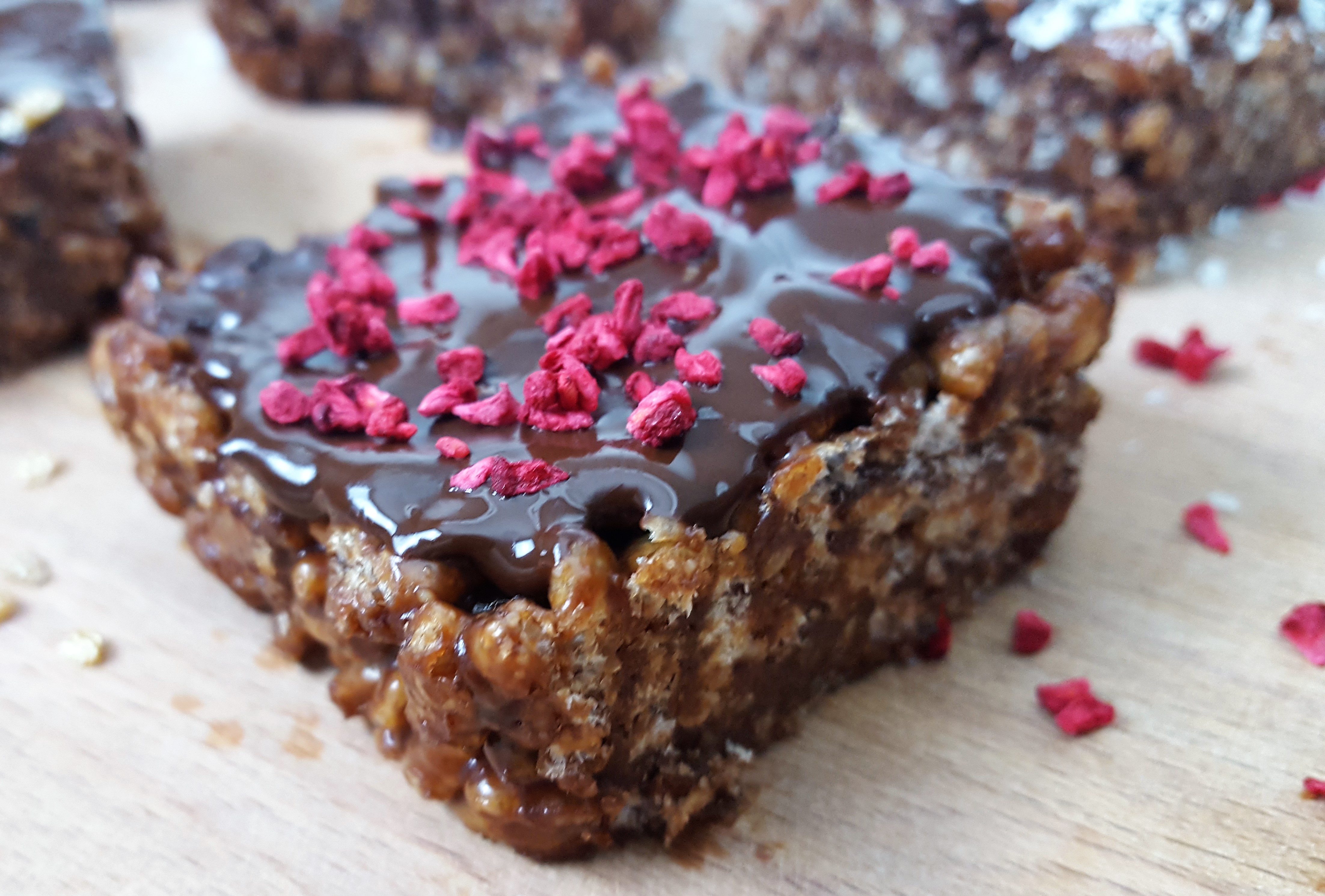 Crispy Rice & Dark Chocolate Vegan Bars Crispy Rice and Dark Chocolate Vegan Bars