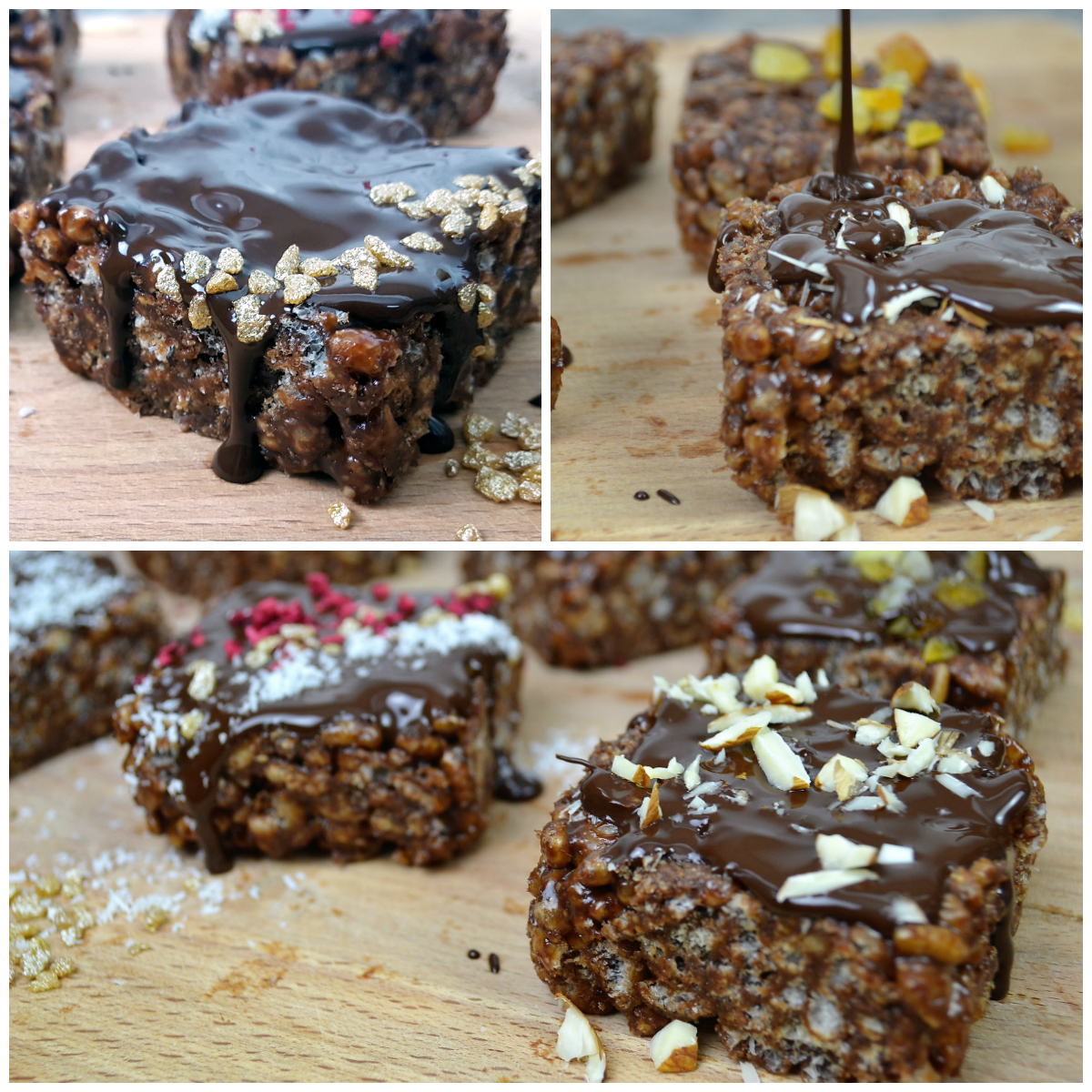Crispy Rice & Dark Chocolate Vegan Bars Crispy Rice and Dark Chocolate Vegan Bars