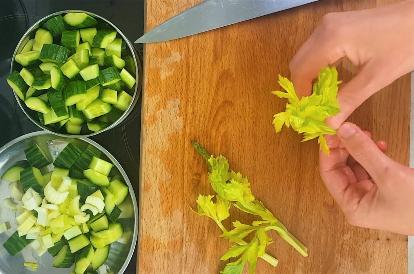 Cucumber soup process