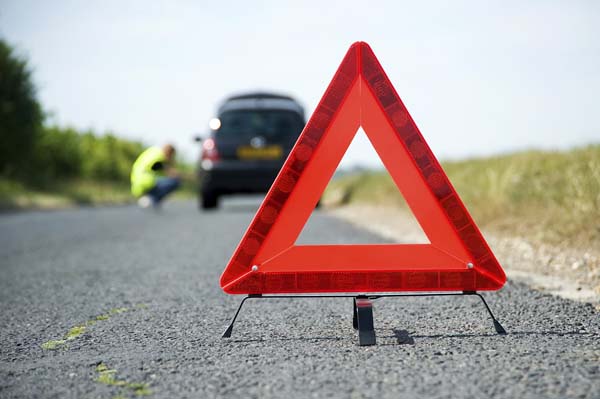 Red Warning Triangle With A Broken Down Car - Used Cars of Bristol