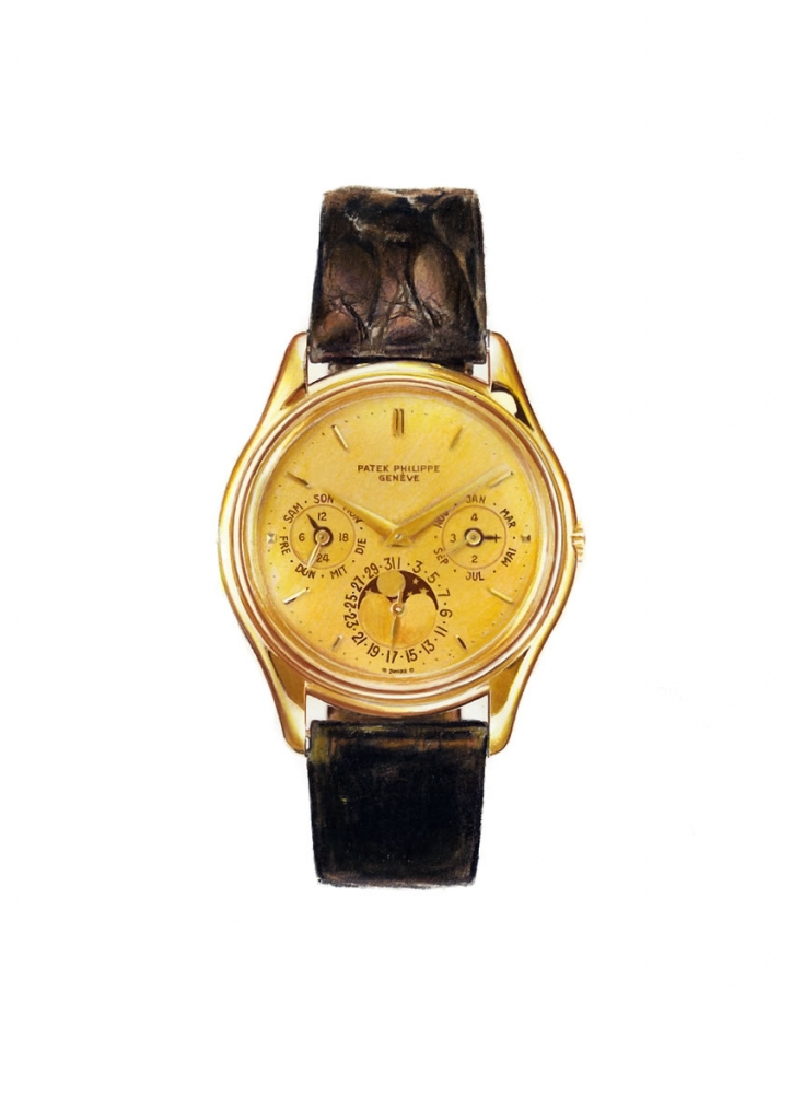 photorealistic painting of a wristwatch