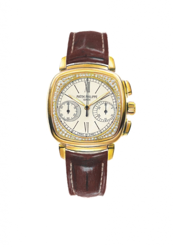 photorealistic painting of a ladies wristwatch