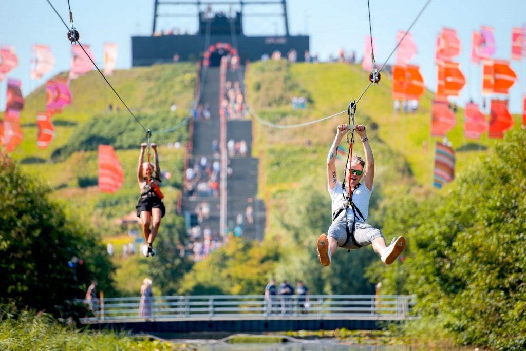 The Zip line at Mysteryland