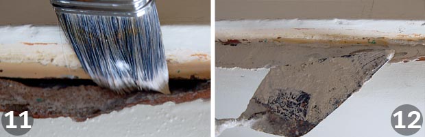 Repairing plaster steps 11 and 12