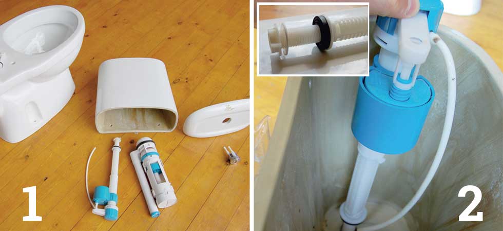 Unpack and check the components; Put the fill valve into the cistern