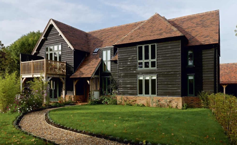 Oak frame open plan home
