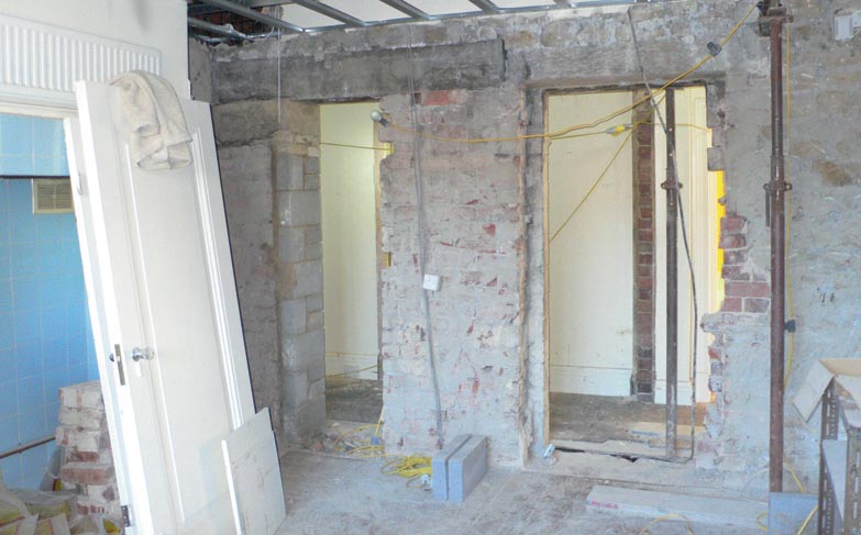 New doors, architraves and skirting were made to match the original designs