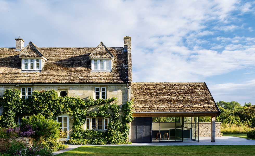 This extension to a Grade II-listed cottage has been sensitively carried out, with matching roof tiles to complement the original building