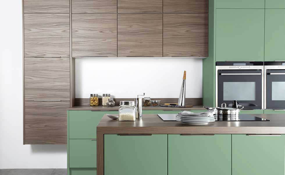 contemporary green kitchen