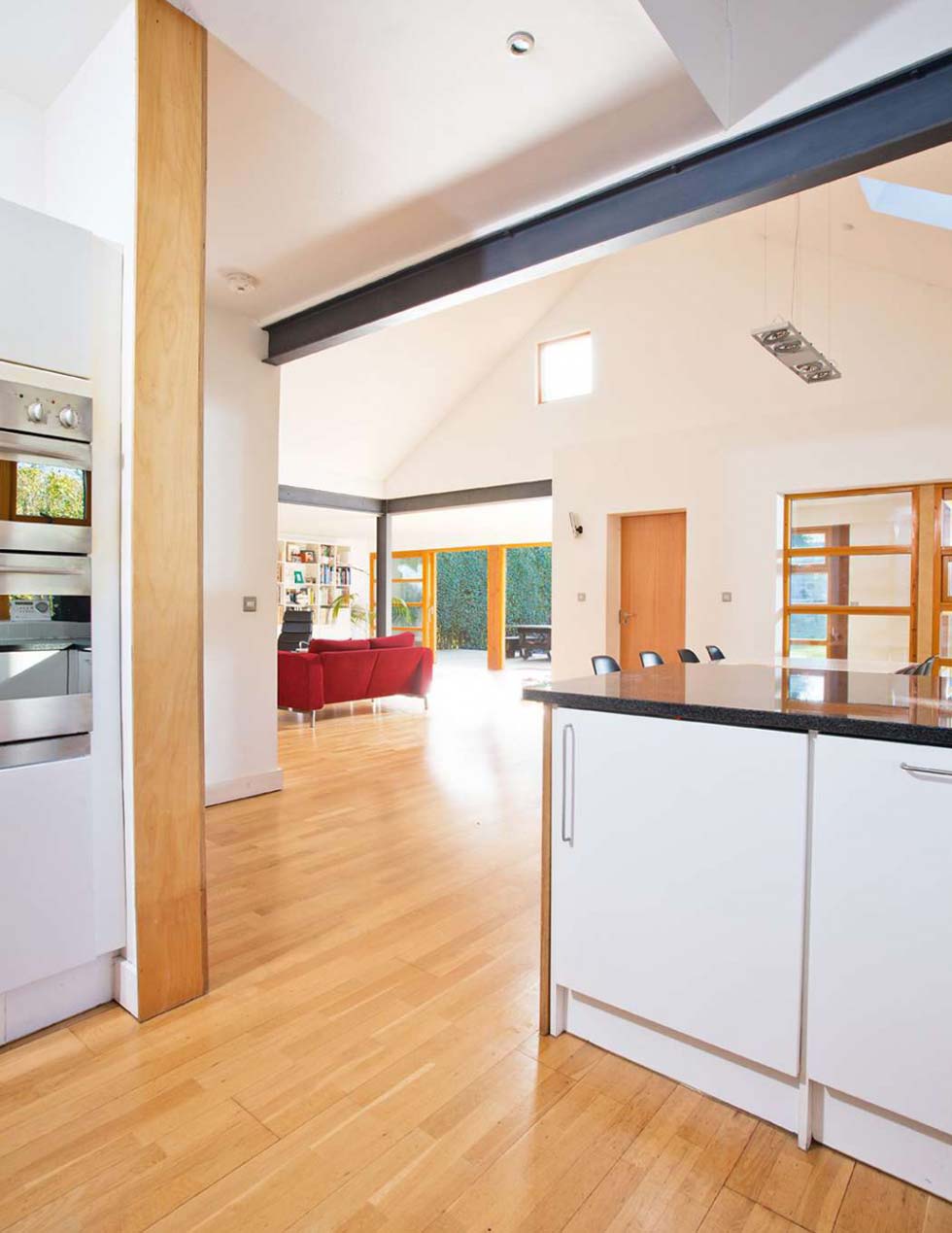 The double-height living area