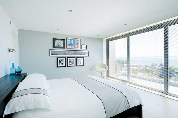 The upside down living bedroom opens out on to the garden