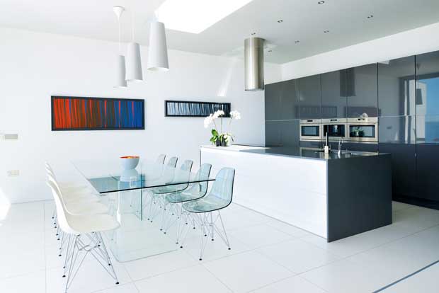 A modern ikea kitchen has been customised