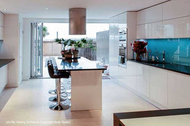 Kitchen of a self build on a small plot