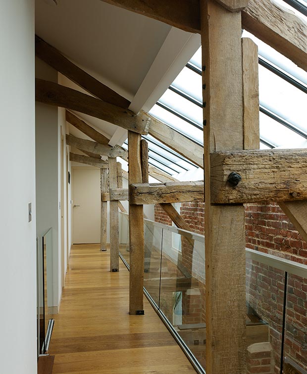 Rooflights bring natural light into a barn conversion