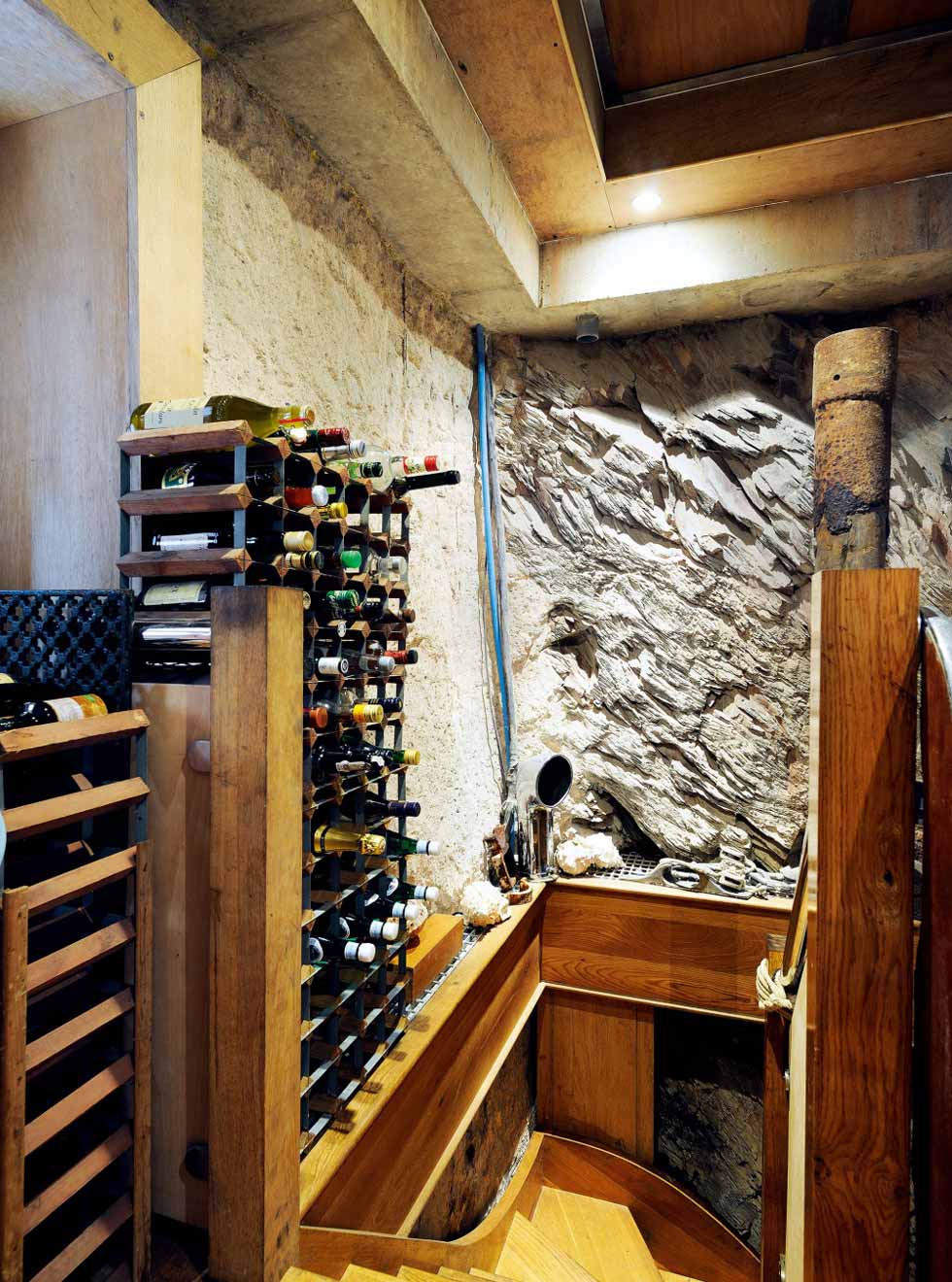 Steps leading down to the lower ground floor and wine cellar