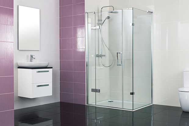 Decem Hinged Shower Door with Inline and Side Panels