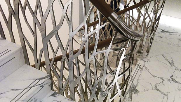 Sculptural metal branch balustrade