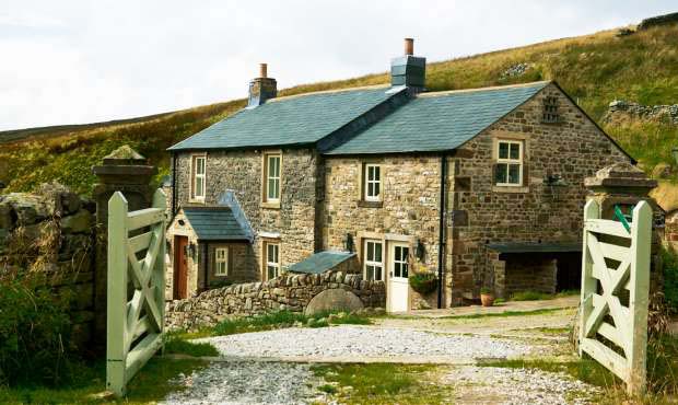 Replaced slate roof on a stone cottage in Yorkshire