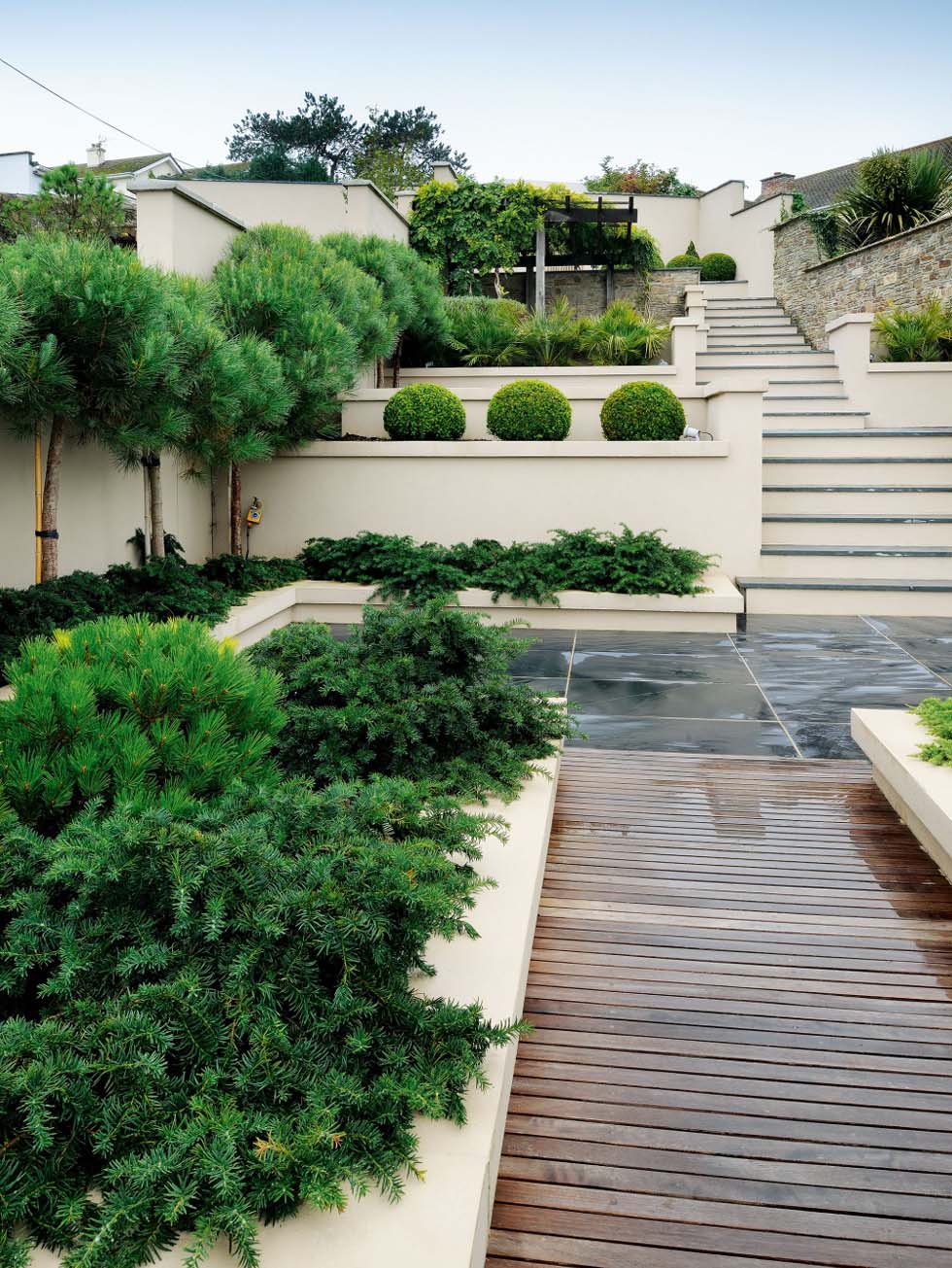 A sunken courtyard garden