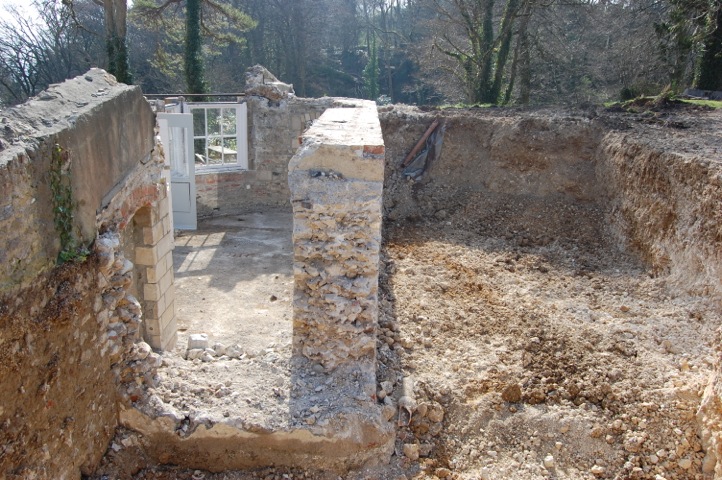 excavation work at the Summerhouse