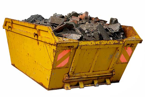 Yellow refuse skip