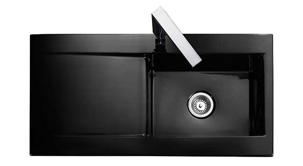 The Nevada sink in black ceramic, from Rangemaster