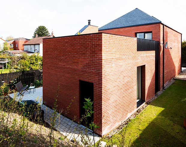 Rear view of the Crawford new build house in Belfast