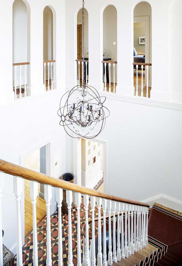 The staircase viewed from the landing