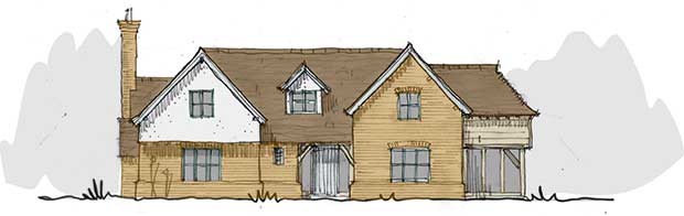 Drawings of a home in Buckinghamshireby PJT Design for Oakwrights