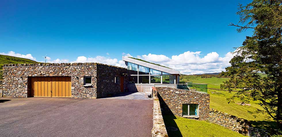 A sustainable farmhouse built using locally sourced materials
