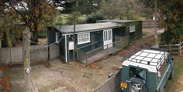 The ex-military cabin before the rebuild
