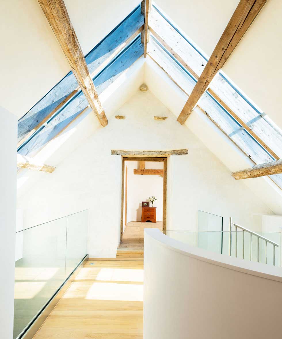 The landing with rooflights overhead